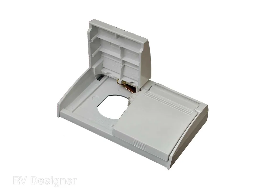 E365 – RV DESIGNER Receptacle Cover, Dual Outlet White Weatherproof Single